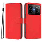 For Realme GT3 5G / GT Neo 5 240W Skin Feel Solid Color Leather Phone Case with Lanyard(Red) - 2