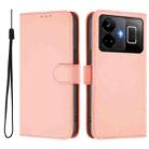 For Realme GT3 5G / GT Neo 5 240W Skin Feel Solid Color Leather Phone Case with Lanyard(Pink) - 2