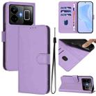 For Realme GT3 5G / GT Neo 5 240W Skin Feel Solid Color Leather Phone Case with Lanyard(Lavender Purple) - 1