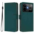 For Realme GT3 5G / GT Neo 5 240W Skin Feel Solid Color Leather Phone Case with Lanyard(Dark Green) - 2