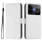 For Realme GT3 5G / GT Neo 5 240W Skin Feel Solid Color Leather Phone Case with Lanyard(White) - 2