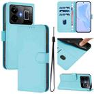 For Realme GT3 5G / GT Neo 5 240W Skin Feel Solid Color Leather Phone Case with Lanyard(Sky Blue) - 1