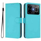 For Realme GT3 5G / GT Neo 5 240W Skin Feel Solid Color Leather Phone Case with Lanyard(Lake Blue) - 2