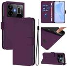 For Realme GT3 5G / GT Neo 5 240W Skin Feel Solid Color Leather Phone Case with Lanyard(Violet) - 1