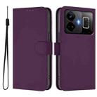 For Realme GT3 5G / GT Neo 5 240W Skin Feel Solid Color Leather Phone Case with Lanyard(Violet) - 2