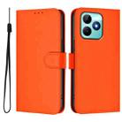 For Realme Note 50 4G Global Skin Feel Solid Color Leather Phone Case with Lanyard(Orange) - 2