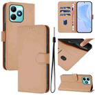 For Realme Note 50 4G Global Skin Feel Solid Color Leather Phone Case with Lanyard(Nude) - 1