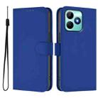 For Realme Note 50 4G Global Skin Feel Solid Color Leather Phone Case with Lanyard(Dark Blue) - 2