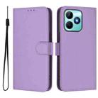 For Realme Note 50 4G Global Skin Feel Solid Color Leather Phone Case with Lanyard(Lavender Purple) - 2