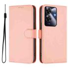 For Realme Note 60 4G Global Skin Feel Solid Color Leather Phone Case with Lanyard(Pink) - 2