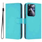 For Realme Note 60 4G Global Skin Feel Solid Color Leather Phone Case with Lanyard(Lake Blue) - 2