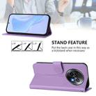 For Realme 13+ 5G Global Skin Feel Solid Color Leather Phone Case with Lanyard(Lavender Purple) - 3