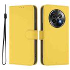 For Realme 13+ 5G Global Skin Feel Solid Color Leather Phone Case with Lanyard(Lemon Yellow) - 2