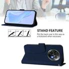 For Realme 13+ 5G Global Skin Feel Solid Color Leather Phone Case with Lanyard(Navy Blue) - 3