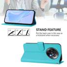 For Realme 13+ 5G Global Skin Feel Solid Color Leather Phone Case with Lanyard(Lake Blue) - 3