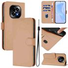For Realme C63 5G Global Skin Feel Solid Color Leather Phone Case with Lanyard(Nude) - 1
