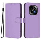 For Realme C63 5G Global Skin Feel Solid Color Leather Phone Case with Lanyard(Lavender Purple) - 2