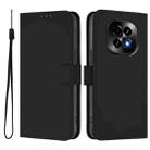 For Realme C63 5G Global Skin Feel Solid Color Leather Phone Case with Lanyard(Black) - 2