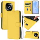 For Realme C63 5G Global Skin Feel Solid Color Leather Phone Case with Lanyard(Lemon Yellow) - 1