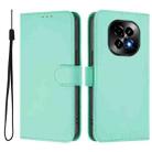 For Realme C63 5G Global Skin Feel Solid Color Leather Phone Case with Lanyard(Mint Green) - 2