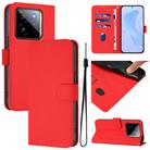 For Realme GT7 Pro 5G Skin Feel Solid Color Leather Phone Case with Lanyard(Red) - 1