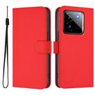 For Realme GT7 Pro 5G Skin Feel Solid Color Leather Phone Case with Lanyard(Red) - 2