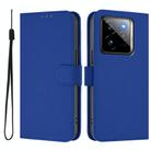 For Realme GT7 Pro 5G Skin Feel Solid Color Leather Phone Case with Lanyard(Dark Blue) - 2