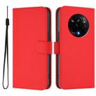 For Realme 14 Pro Skin Feel Solid Color Leather Phone Case with Lanyard(Red) - 2