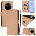 For Realme 14 Pro Skin Feel Solid Color Leather Phone Case with Lanyard(Nude) - 1