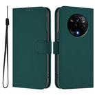 For Realme 14 Pro Skin Feel Solid Color Leather Phone Case with Lanyard(Dark Green) - 2