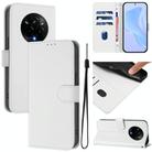 For Realme 14 Pro Skin Feel Solid Color Leather Phone Case with Lanyard(White) - 1