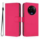 For Realme 14 Pro Skin Feel Solid Color Leather Phone Case with Lanyard(Rose Red) - 2