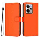 For Realme 14 5G / 14T 5G Global Skin Feel Solid Color Leather Phone Case with Lanyard(Orange) - 2