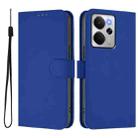 For Realme 14 5G / 14T 5G Global Skin Feel Solid Color Leather Phone Case with Lanyard(Dark Blue) - 2