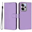 For Realme 14 5G / 14T 5G Global Skin Feel Solid Color Leather Phone Case with Lanyard(Lavender Purple) - 2