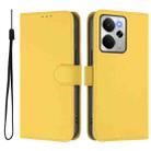 For Realme 14 5G / 14T 5G Global Skin Feel Solid Color Leather Phone Case with Lanyard(Lemon Yellow) - 2
