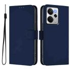For Realme 14 5G / 14T 5G Global Skin Feel Solid Color Leather Phone Case with Lanyard(Navy Blue) - 2