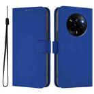 For Realme Narzo 80 Pro Skin Feel Solid Color Leather Phone Case with Lanyard(Dark Blue) - 2