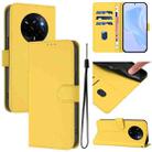 For Realme Narzo 80 Pro Skin Feel Solid Color Leather Phone Case with Lanyard(Lemon Yellow) - 1