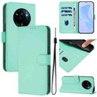 For Realme Narzo 80 Pro Skin Feel Solid Color Leather Phone Case with Lanyard(Mint Green) - 1
