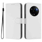 For Realme Narzo 80 Pro Skin Feel Solid Color Leather Phone Case with Lanyard(White) - 2