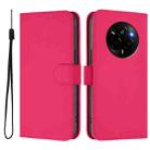For Realme Narzo 80 Pro Skin Feel Solid Color Leather Phone Case with Lanyard(Rose Red) - 2
