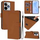 For Realme Neo7 Turbo 5G Skin Feel Solid Color Leather Phone Case with Lanyard(Brown) - 1