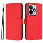 For Realme Neo7 Turbo 5G Skin Feel Solid Color Leather Phone Case with Lanyard(Red) - 2