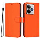For Realme Neo7 Turbo 5G Skin Feel Solid Color Leather Phone Case with Lanyard(Orange) - 2