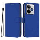 For Realme Neo7 Turbo 5G Skin Feel Solid Color Leather Phone Case with Lanyard(Dark Blue) - 2