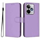 For Realme Neo7 Turbo 5G Skin Feel Solid Color Leather Phone Case with Lanyard(Lavender Purple) - 2
