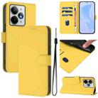 For Realme Neo7 Turbo 5G Skin Feel Solid Color Leather Phone Case with Lanyard(Lemon Yellow) - 1