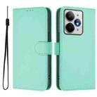 For Realme Neo7 Turbo 5G Skin Feel Solid Color Leather Phone Case with Lanyard(Mint Green) - 2