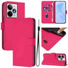 For Realme Neo7 Turbo 5G Skin Feel Solid Color Leather Phone Case with Lanyard(Rose Red) - 1